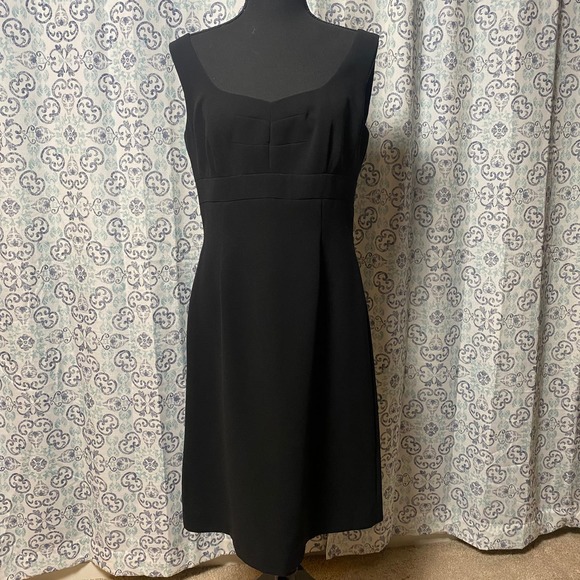 Tahari Womens Black Sheath Dress Size 8 Sleeveless Ribbed‎ Work - Picture 1 of 9